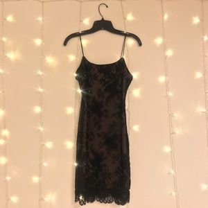 Lace Body Con Dress Spaghetti Straps